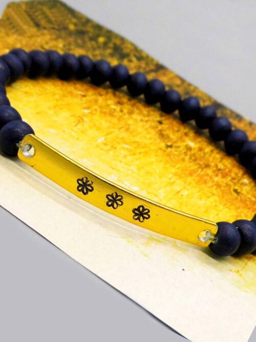Armband Blümchen blau-gold