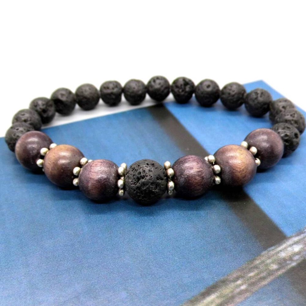 armband-lava-schwarz-dunkelbraun-silber Armband Lava schwarz-dunkelbraun
