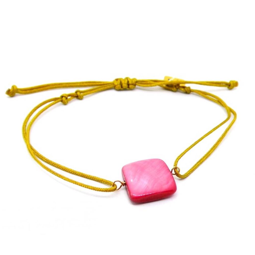 Armband Viereck pink-gold
