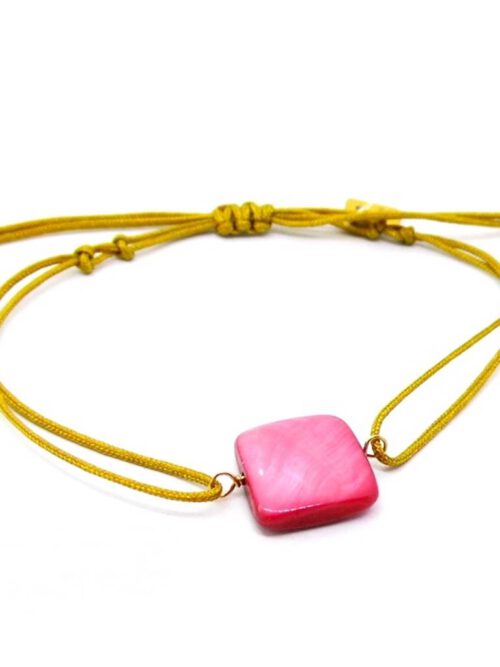 Armband Viereck pink-gold