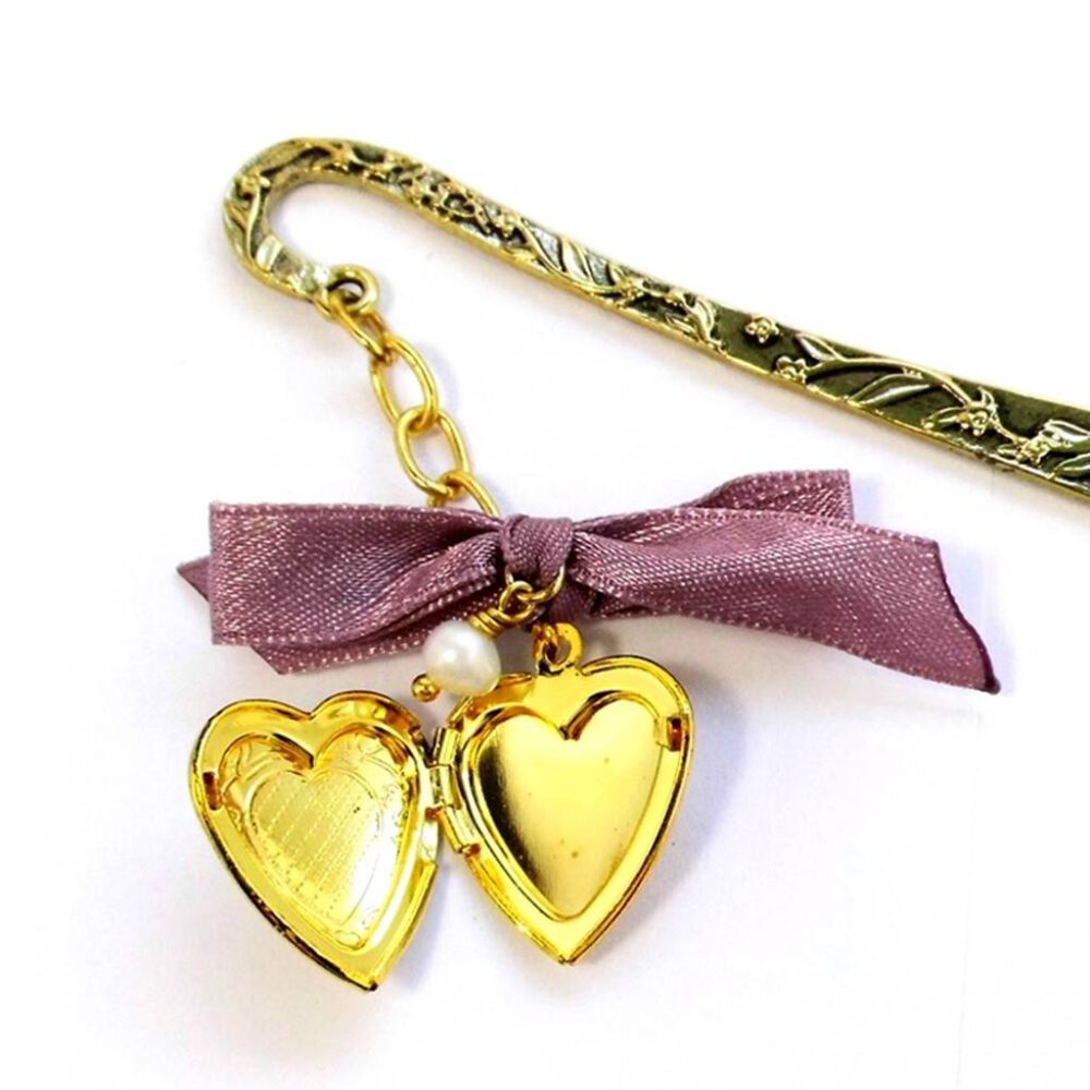 Lesezeichen Herz-Medaillon gold