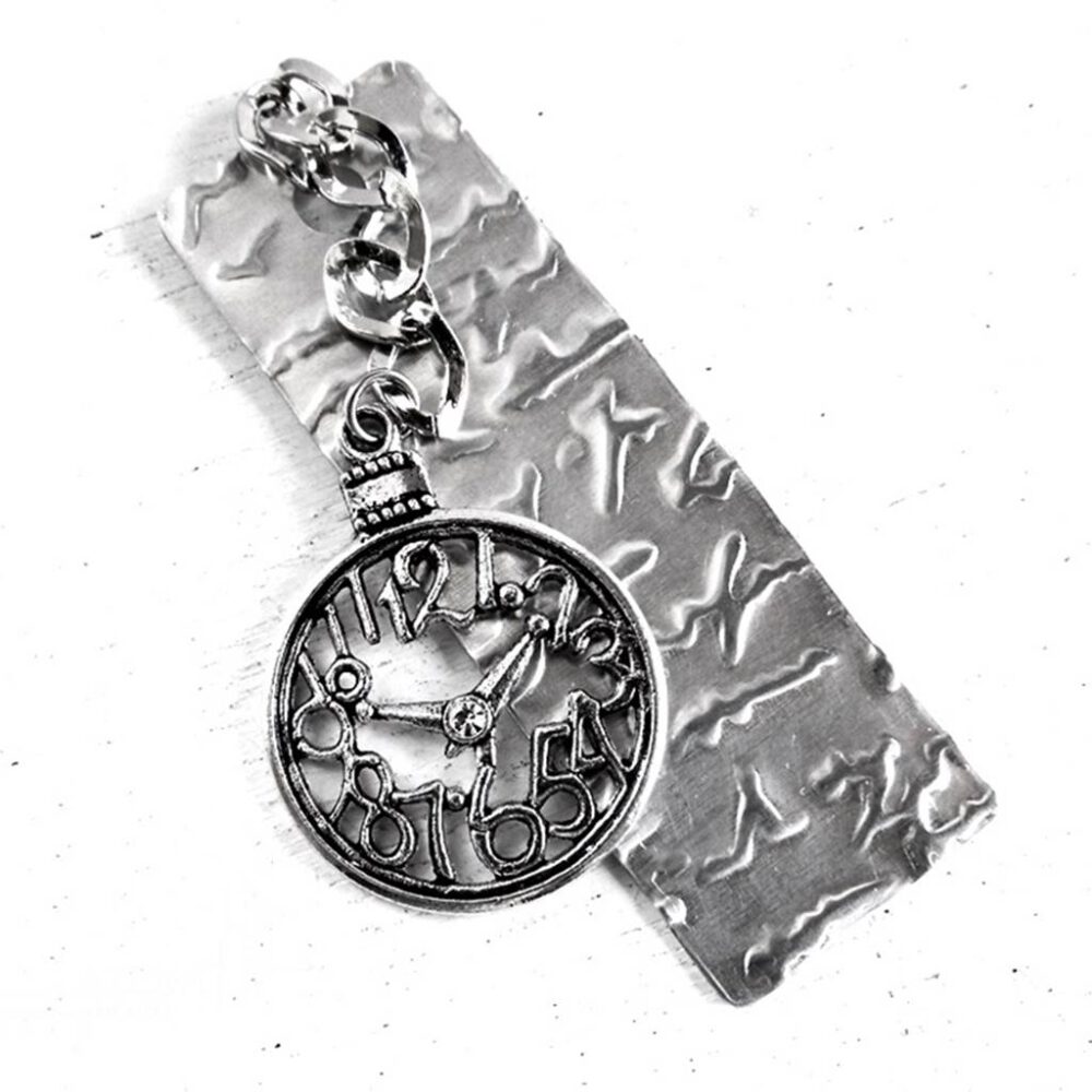 lesezeichen-time-to-read-silber Lesezeichen Uhr silber