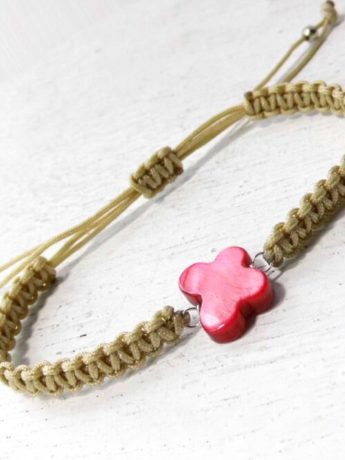 Armband Schmetterling beige-rot