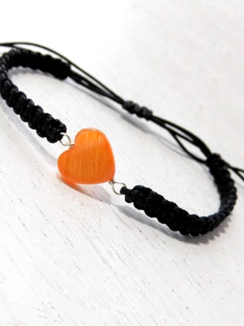 Armband Herz schwarz-orange