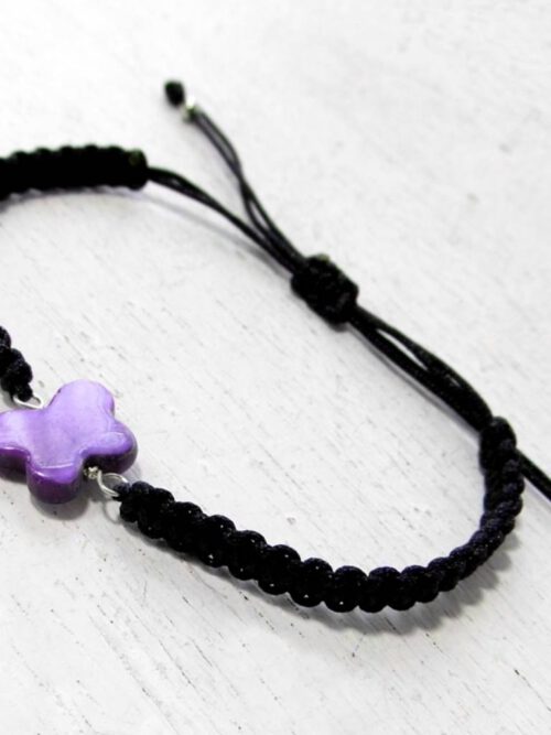 Armband Schmetterling schwarz-lila
