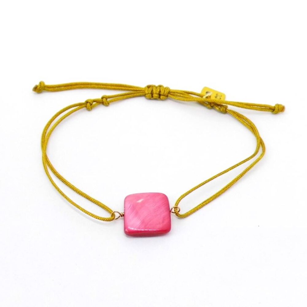Armband Viereck pink-gold