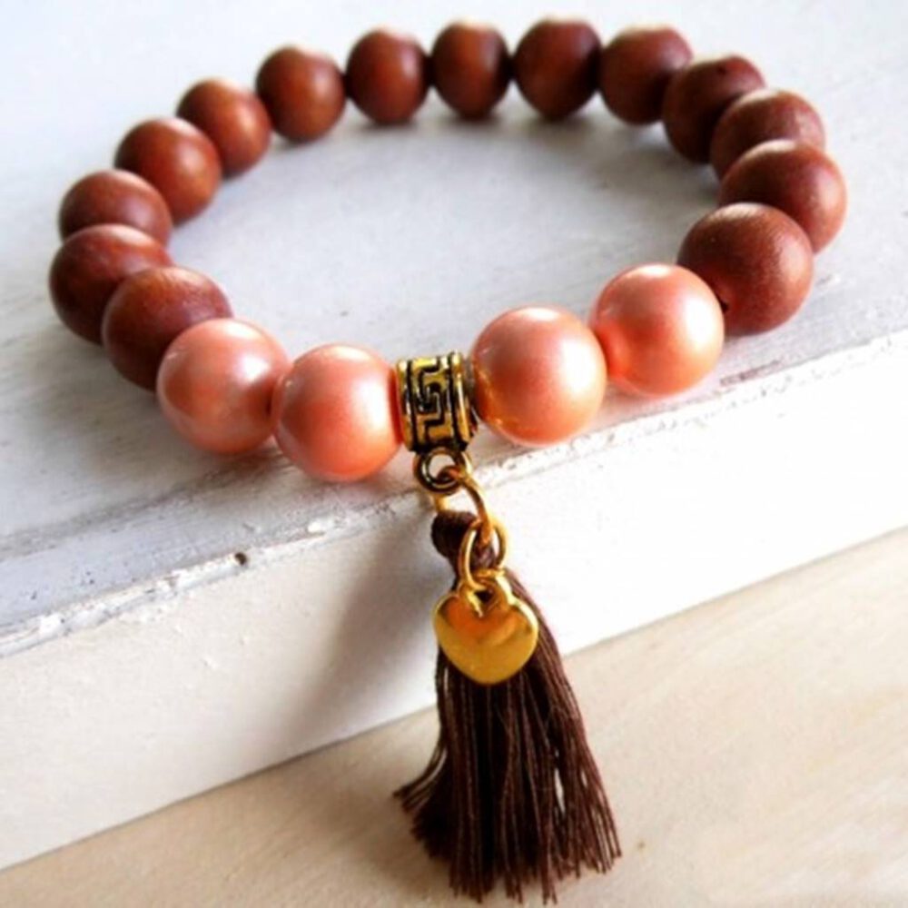 Armband lachs-braun elastisch