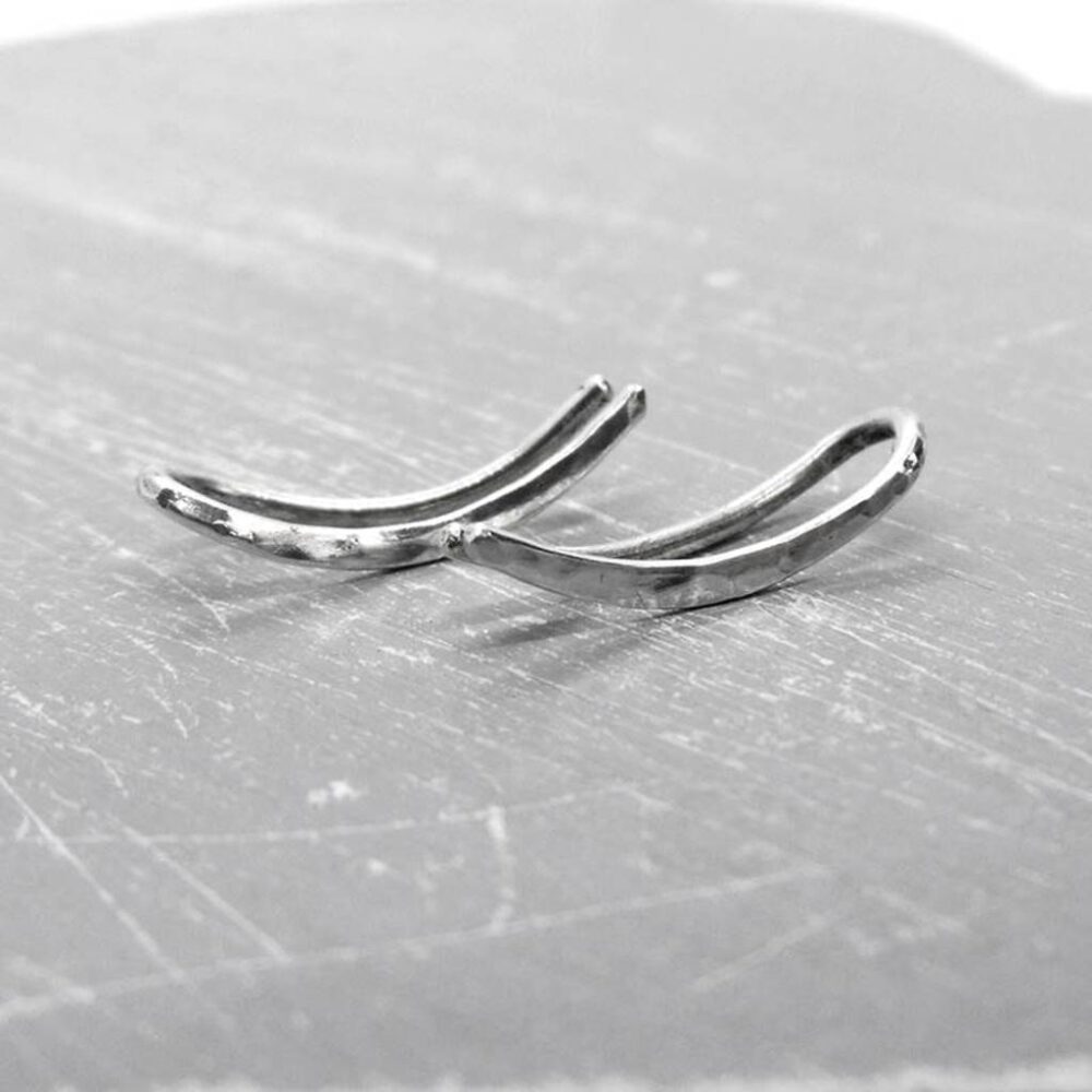 Earclimber 935 Silber gehämmert 15mm
