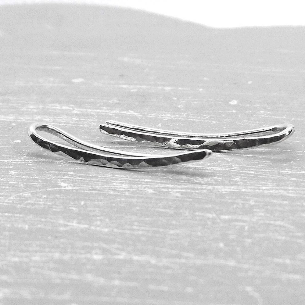 Earclimber 935 Silber gehämmert 2cm