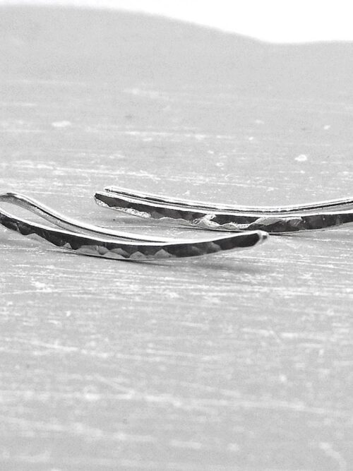 2-cm-lange-ohrklemmen-silber Earclimber 935 Silber gehämmert 2cm