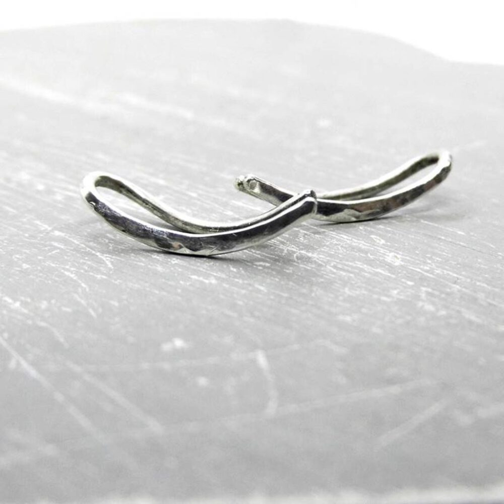 Earclimber 935 Silber gehämmert 15mm