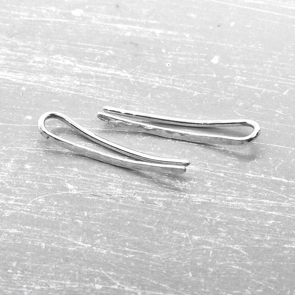 Earclimber 935 Silber gehämmert 2cm