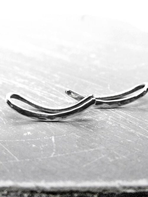 silber-earclimber-klein Earclimber 935 Silber gehämmert 15mm