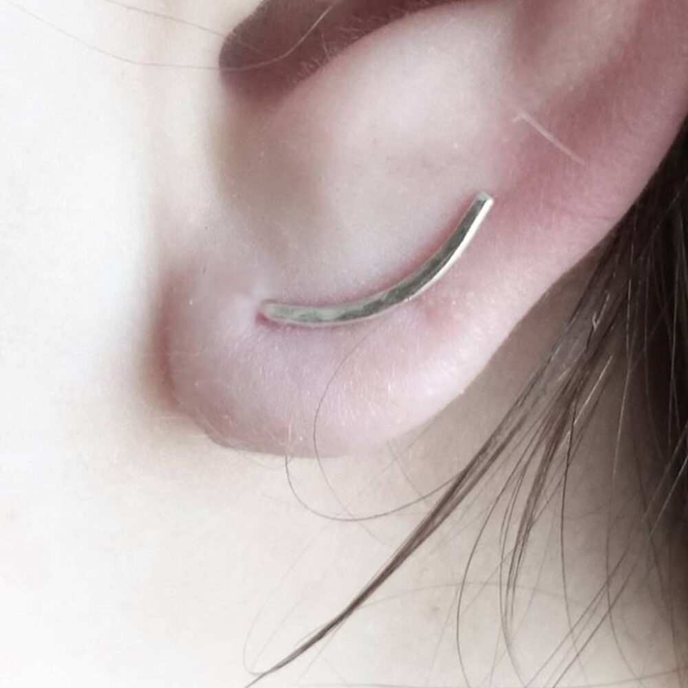 Earclimber 935 Silber gehämmert 15mm