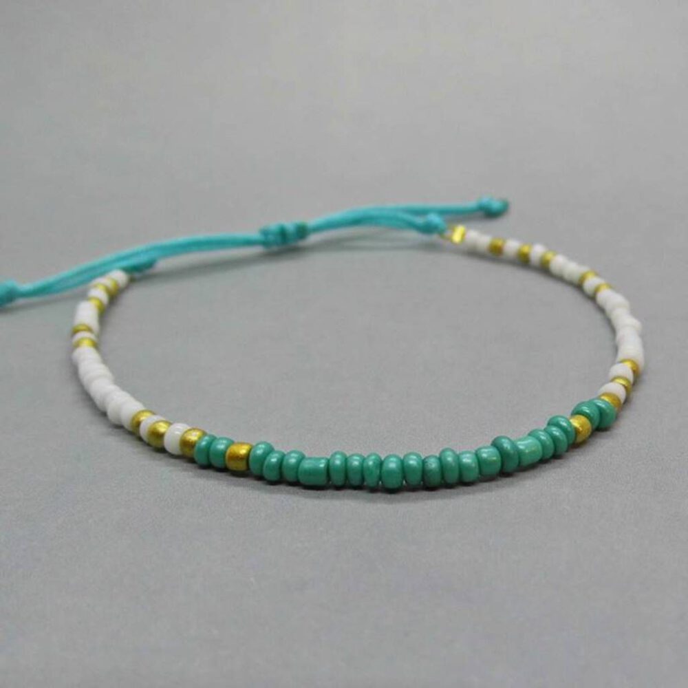 Armband ROM weiß-smaragd-gold