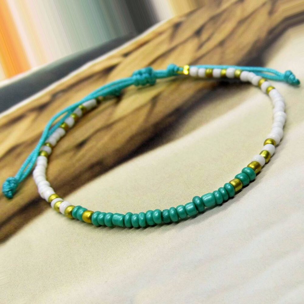 Armband ROM weiß-smaragd-gold