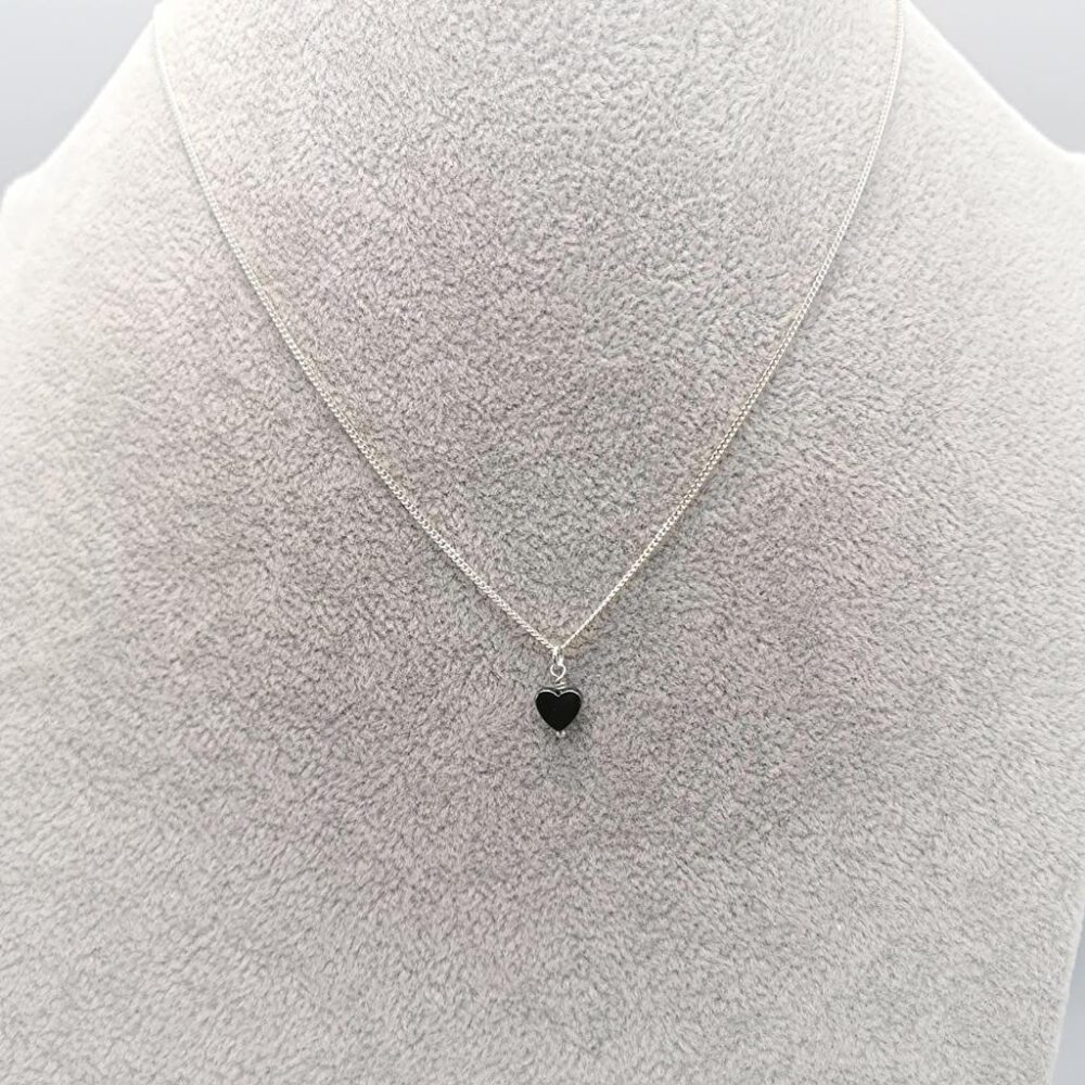 Silber Kette mit Hämatit Herz