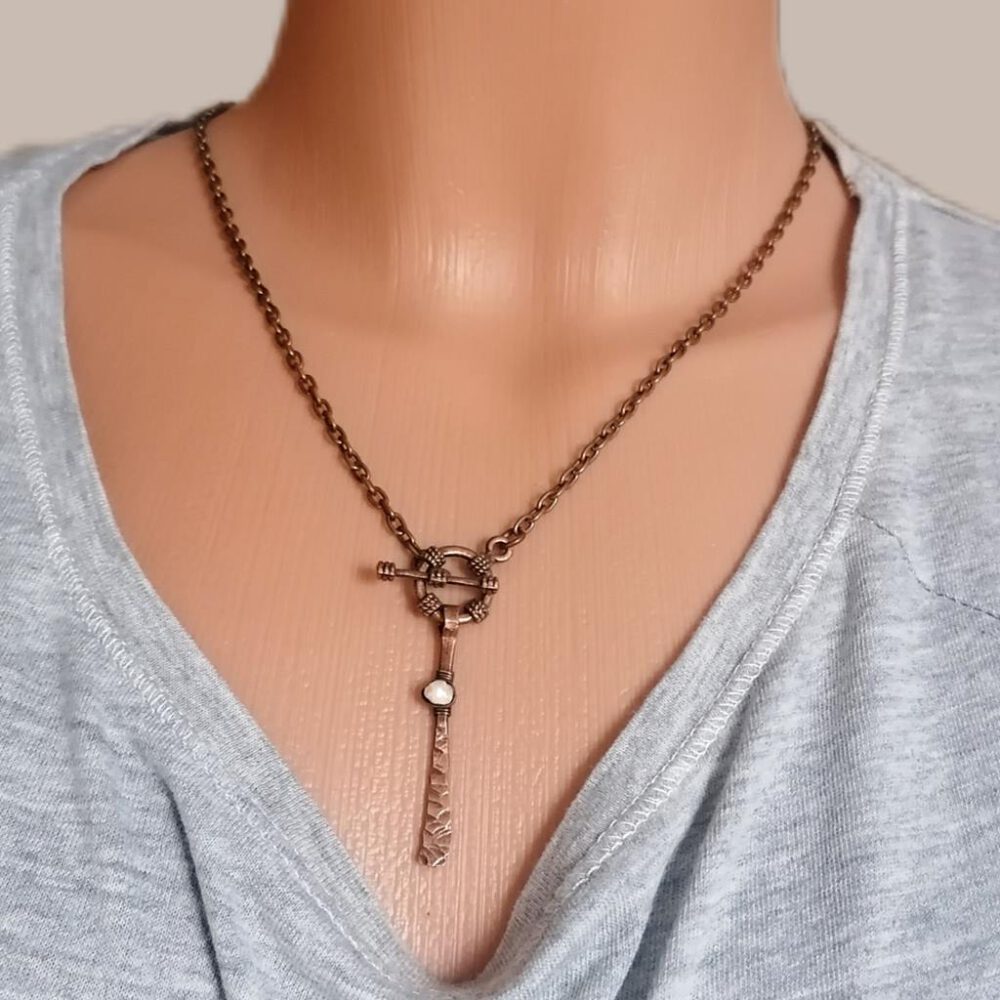 kupferkette-50cm-mit-anhaenger-5cm Kupferkette Anhänger mit Süsswasserperle