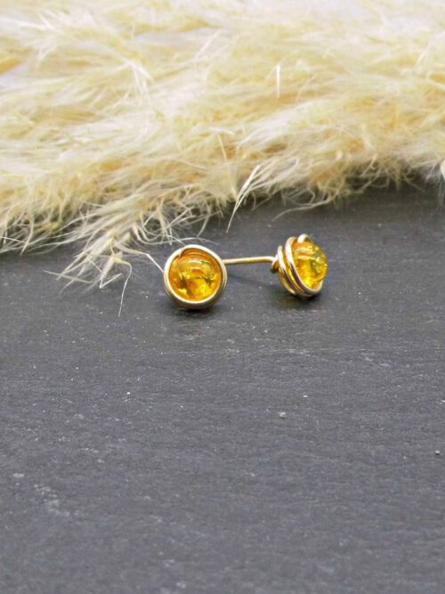 Ohrstecker Bernstein Goldfilled