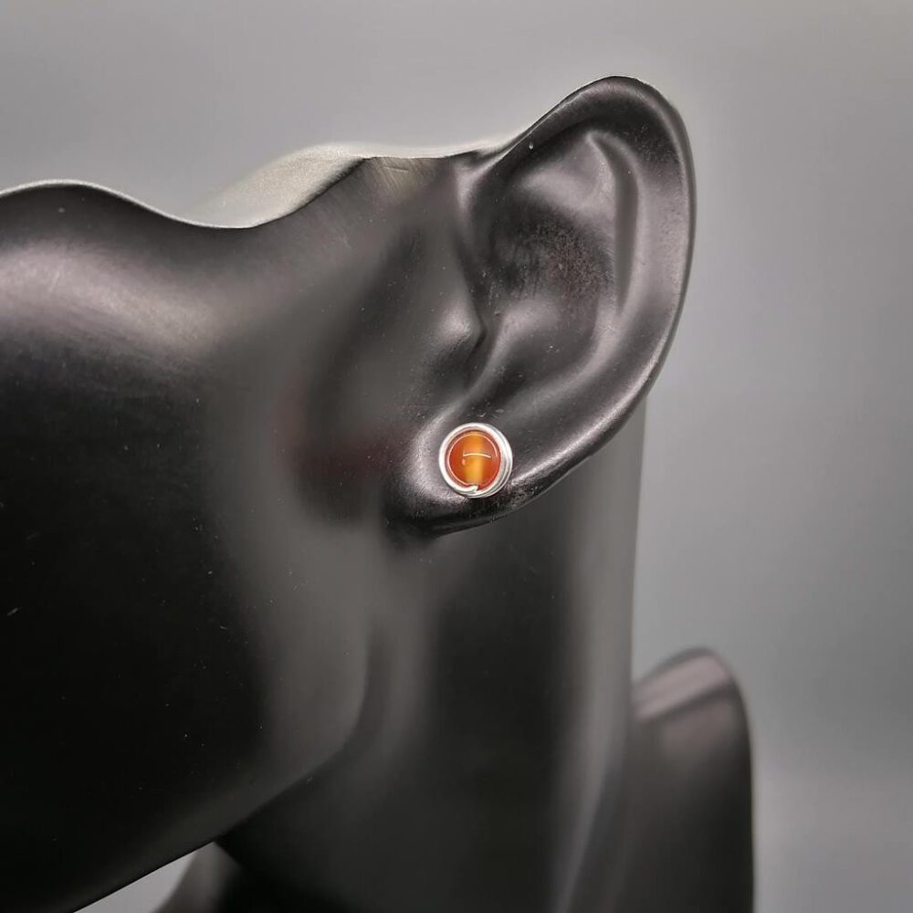 Ohrstecker Karneol 935 Silber