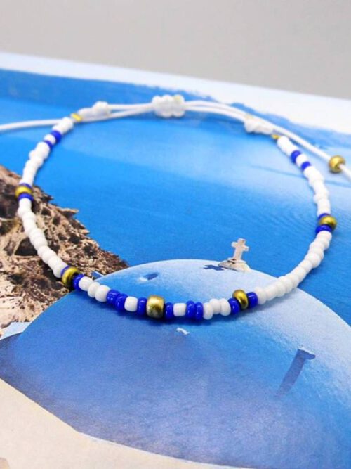 Armband Greek-Style blau weiß gold