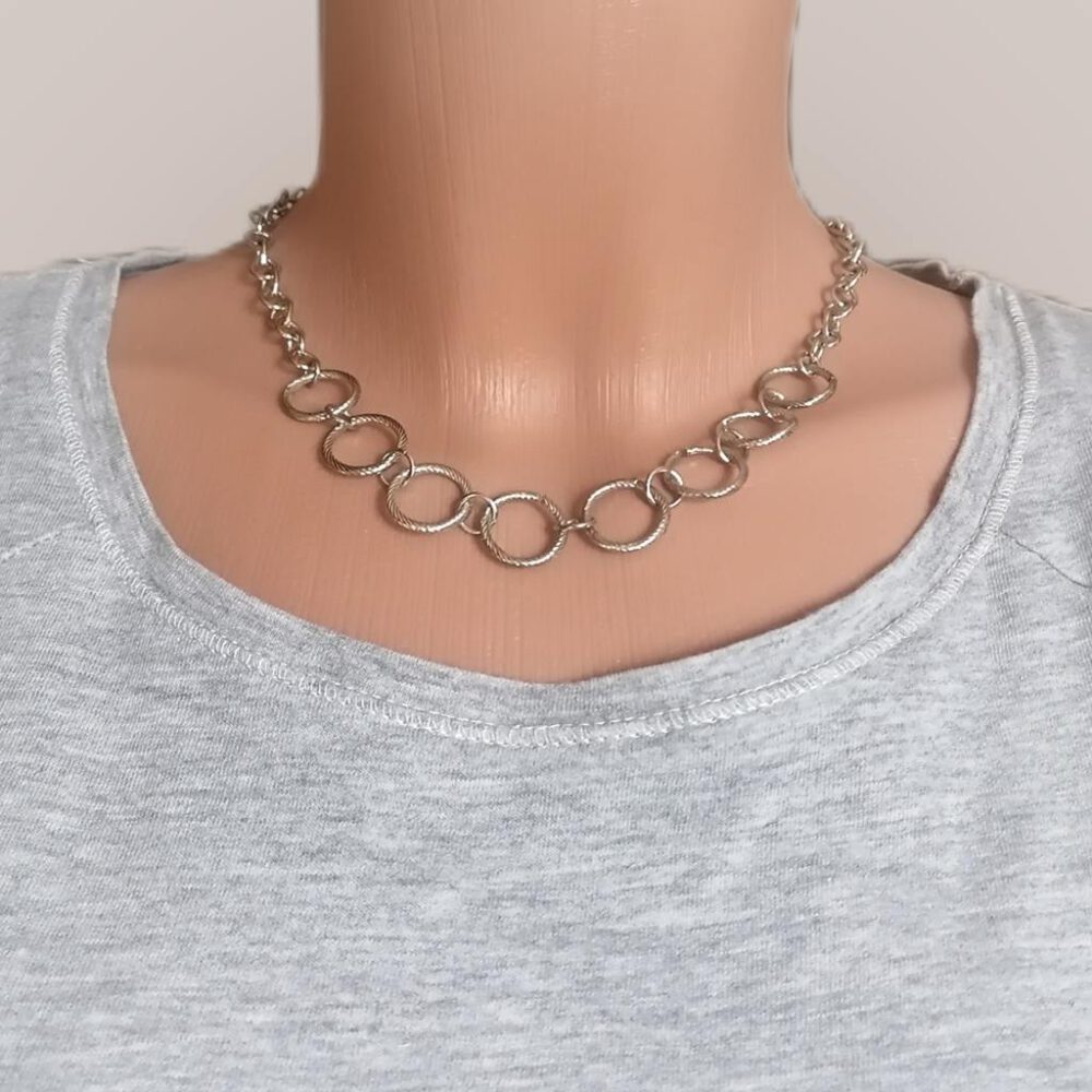 Statement Kette Silberringe