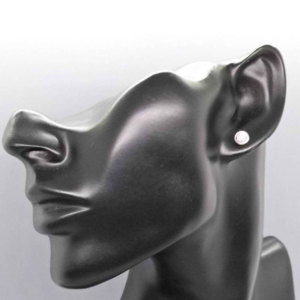 tragebeispiel-ohrstecker-rosa-howlith Mini Howlith Ohrstecker rosa 935 Silber