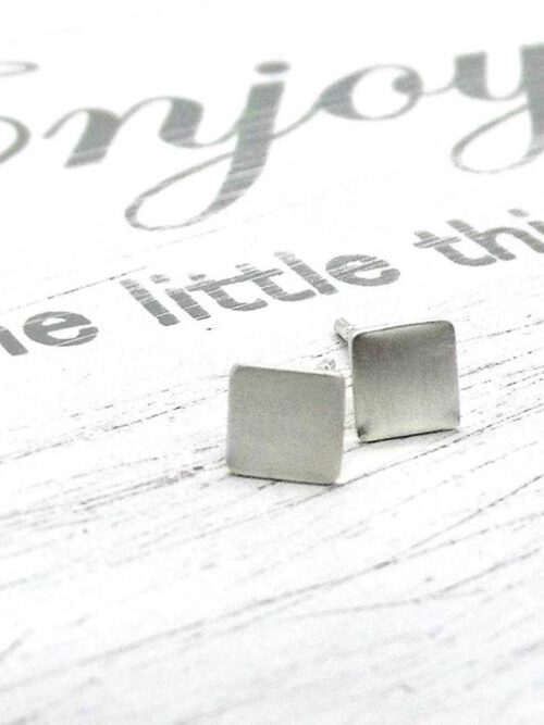 Ohrstecker Quadrat 935 Silber mattiert