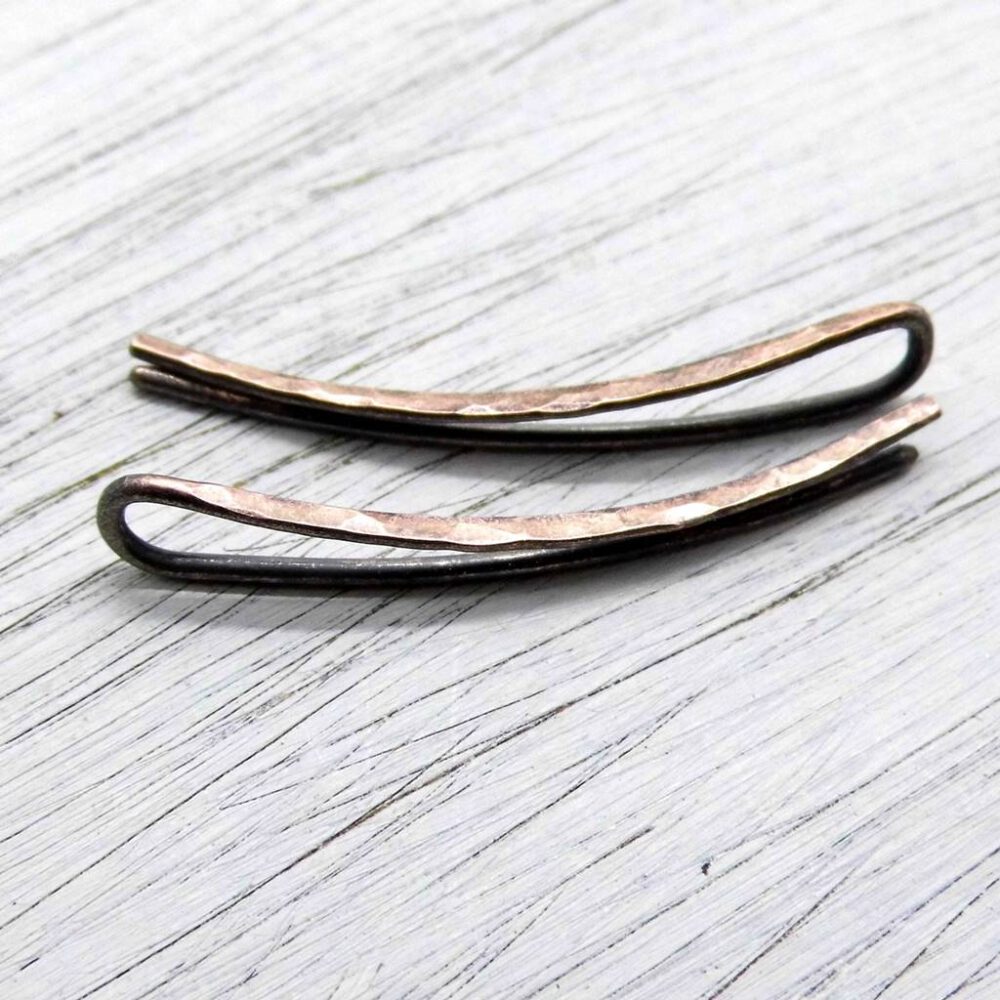 kupfer-oxidiert-ohrklemmen Earclimber Kupfer gehämmert 3cm