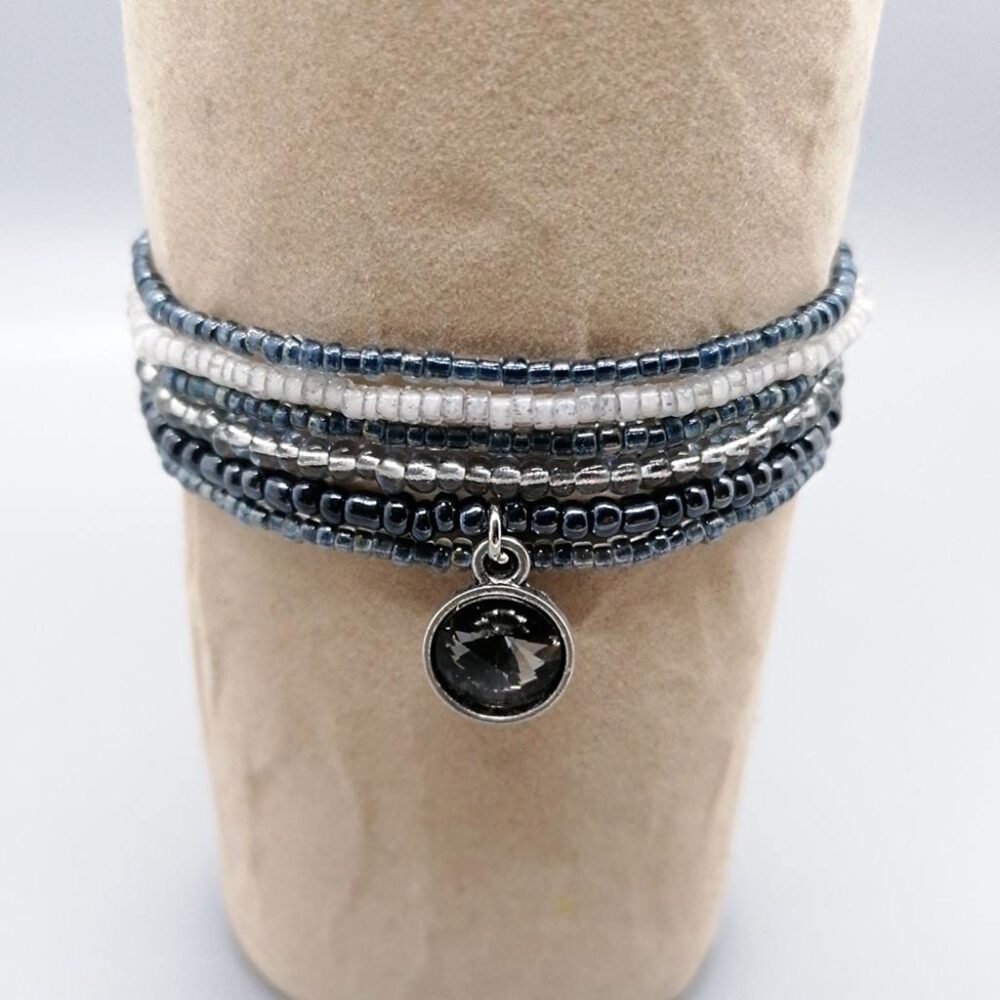 Armband Set schwarz-grau-silber