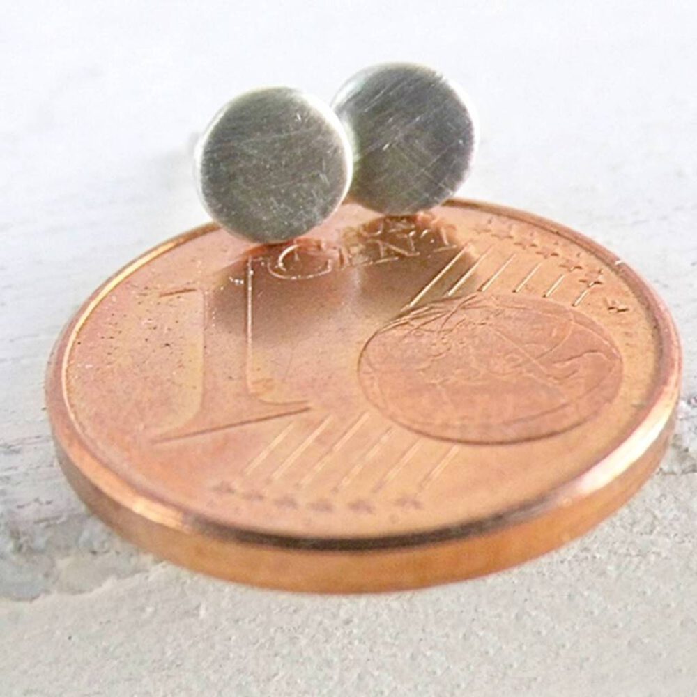 Ohrstecker Pünktchen 925 Silber mattiert