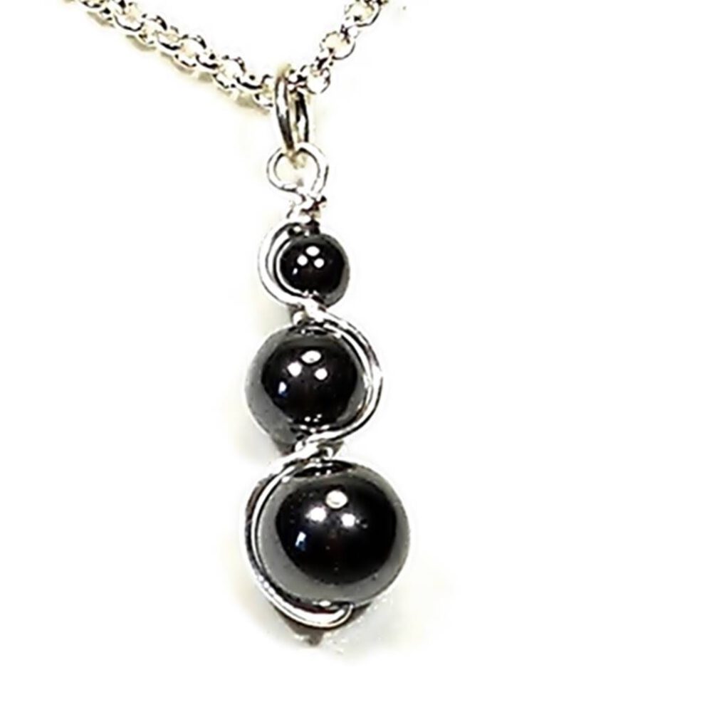 Kettenanhänger Hämatit, 935 Silber