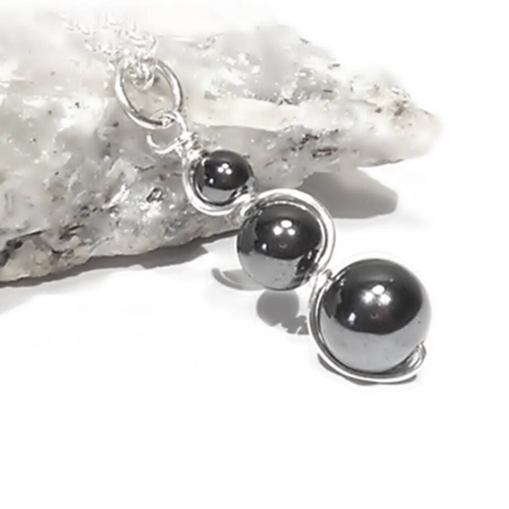 Kettenanhänger Hämatit, 935 Silber