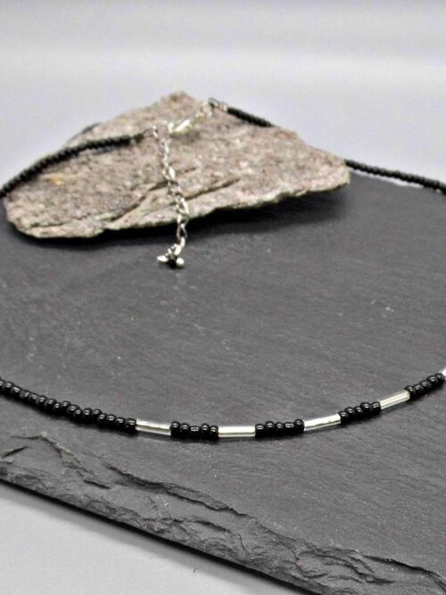 Choker schwarz-silber