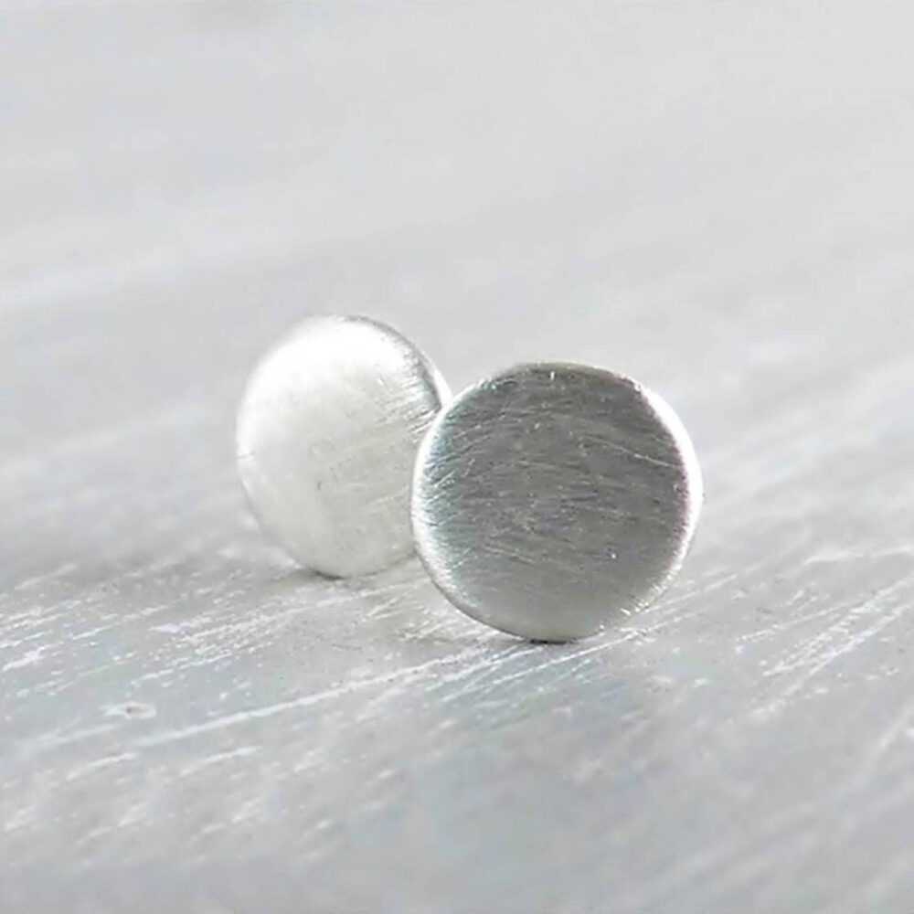Ohrstecker Pünktchen 925 Silber mattiert