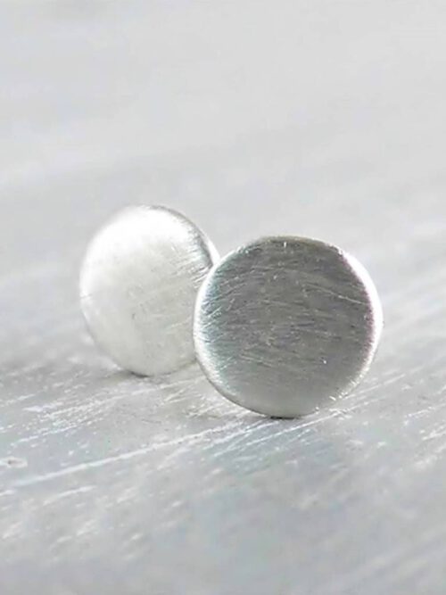 matt-gebuerstete-kleine-runde-ohrstecker Ohrstecker Pünktchen 925 Silber mattiert