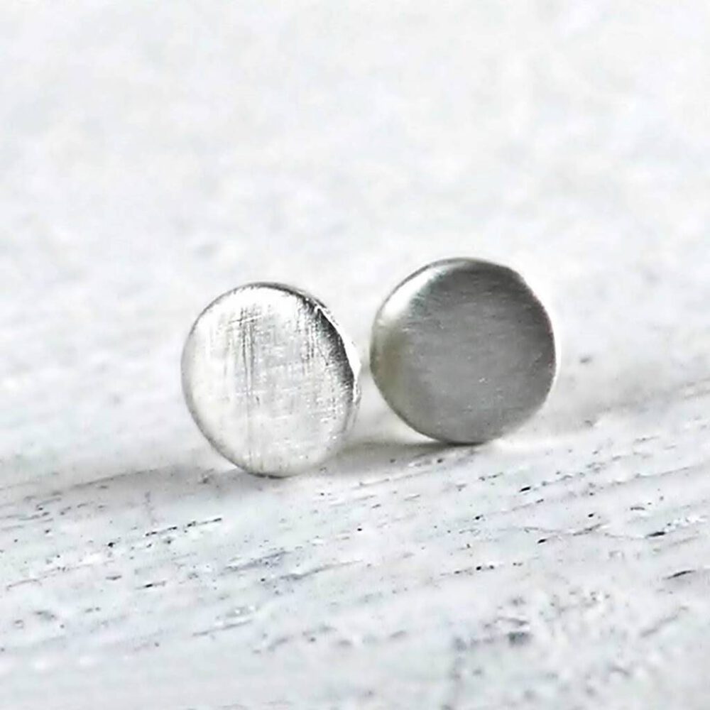 Ohrstecker Pünktchen 925 Silber mattiert