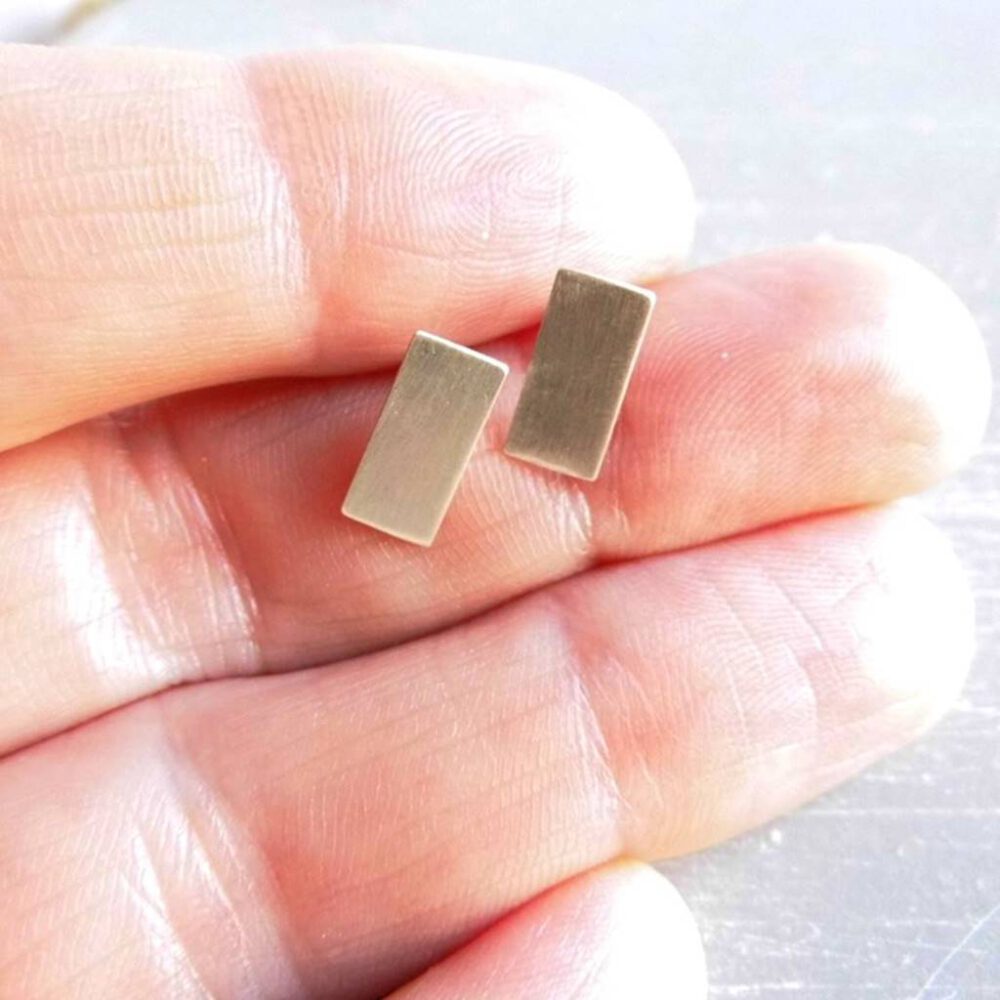Ohrstecker Rechteck 925 Silber mattiert