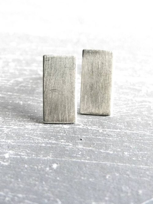 silber-ohrstecker-für-jeden-tag Ohrstecker Rechteck 925 Silber mattiert