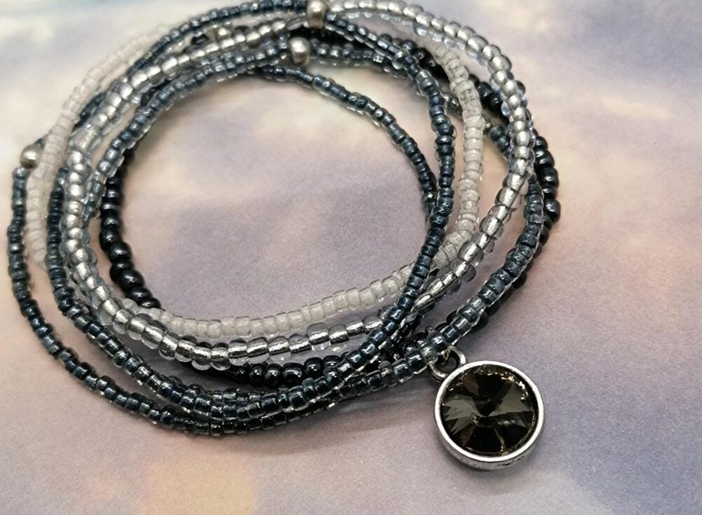 Armband Set schwarz-grau-silber