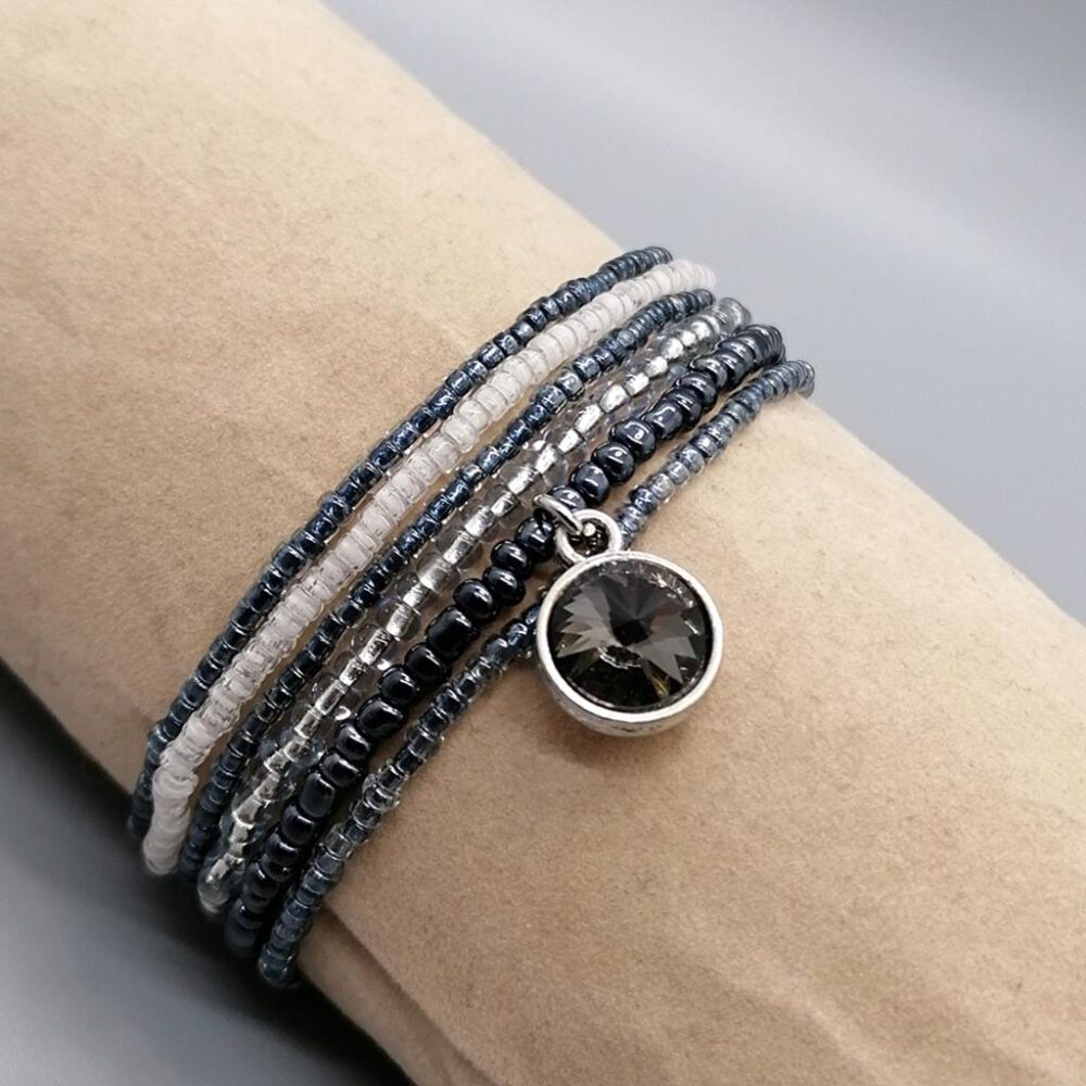 Armband Set schwarz-grau-silber