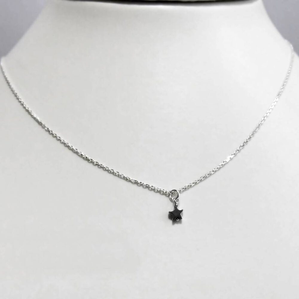Silber Kette mit Hämatit Herzchen