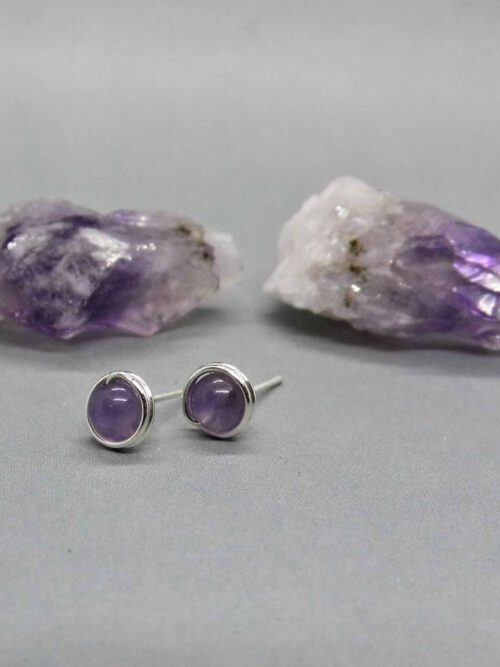 Amethyst Perlen Ohrstecker 935 Silber