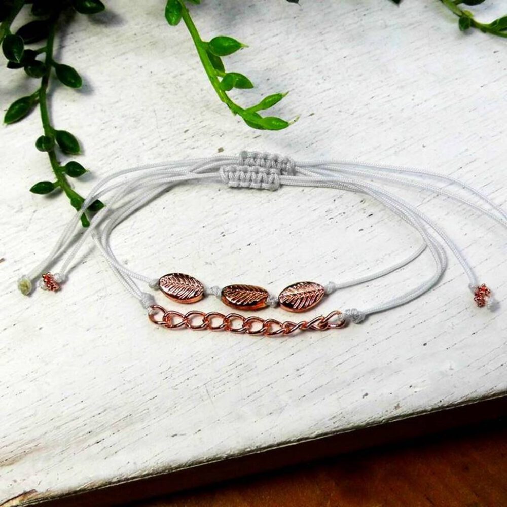 Armband-Set Blätter rosegold