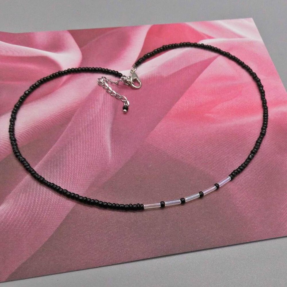Perlen Choker schwarz