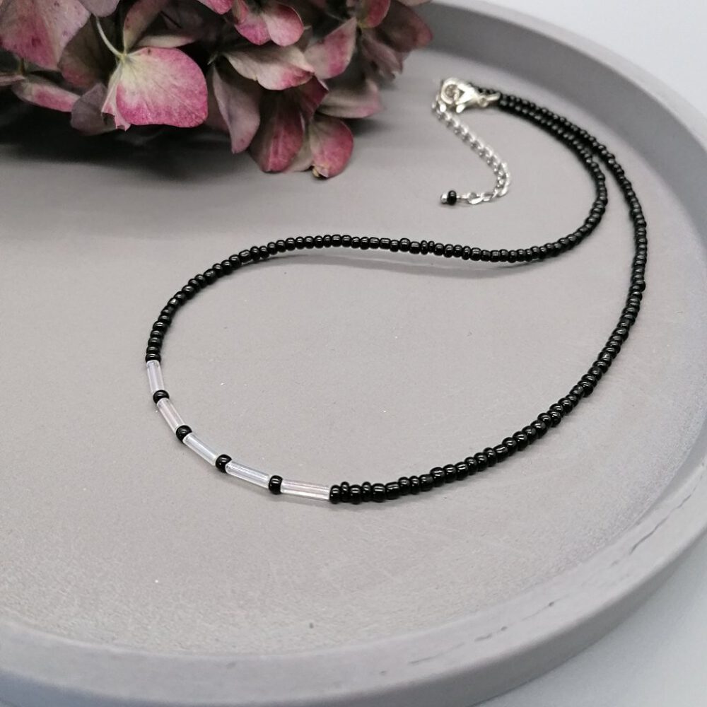 Perlen Choker schwarz
