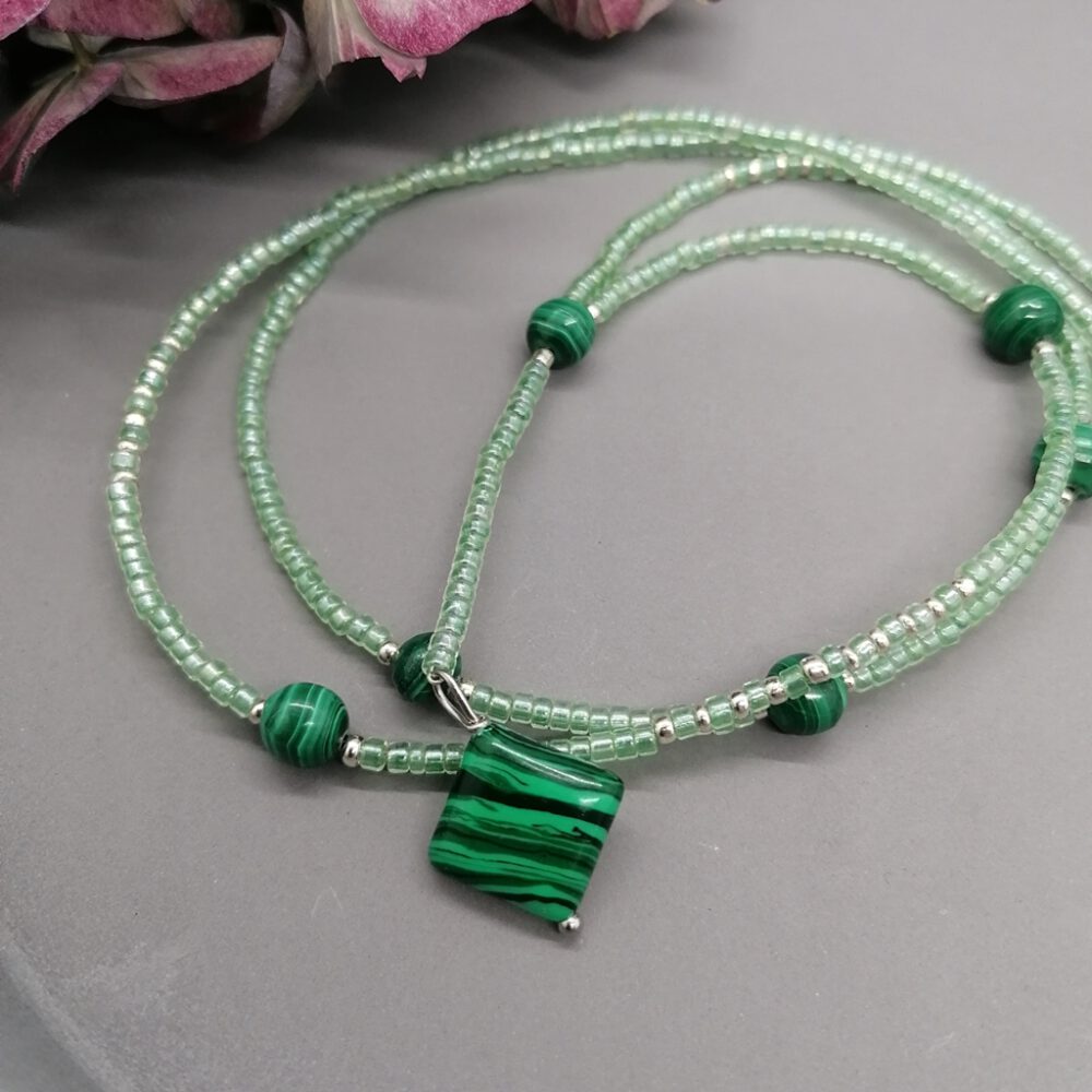 Lariat Kette Malachit