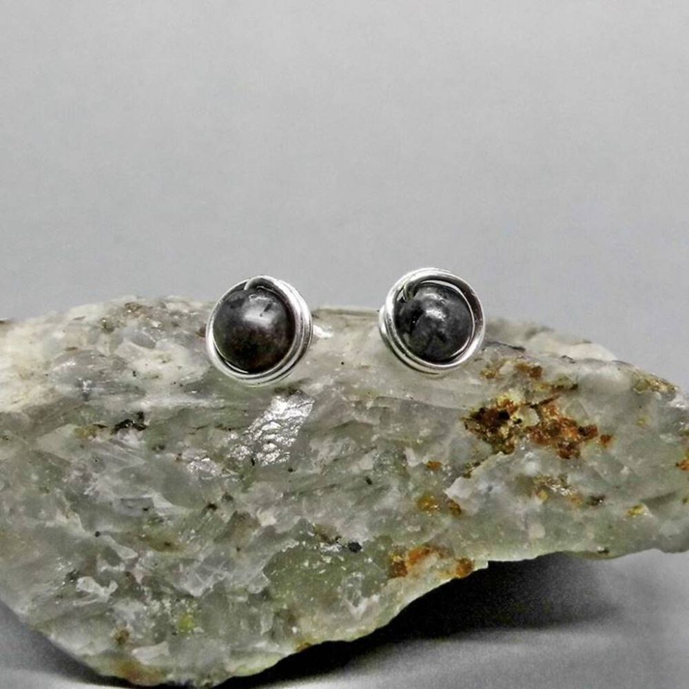 Ohrstecker Labradorit 935 Silber