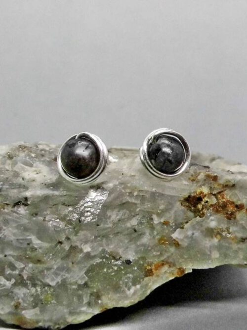 Ohrstecker Labradorit 935 Silber