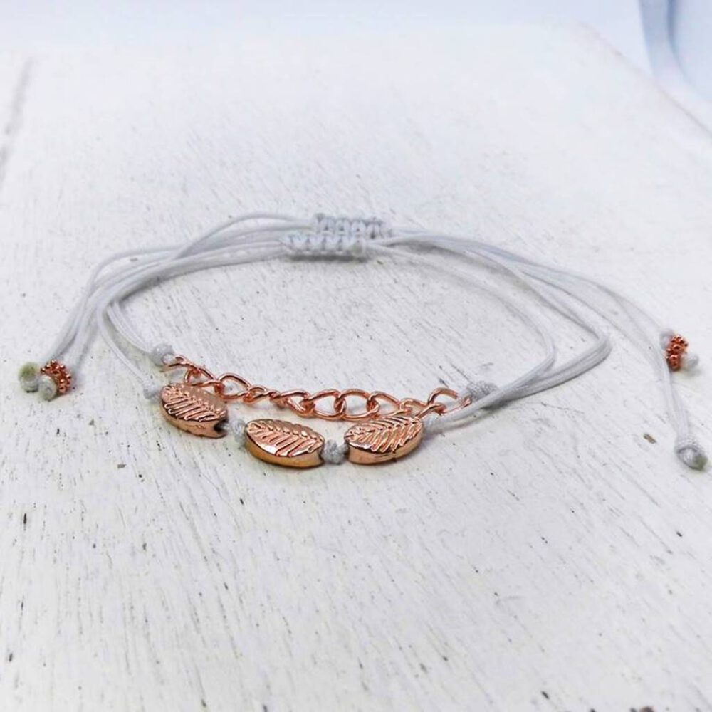 Armband-Set Blätter rosegold